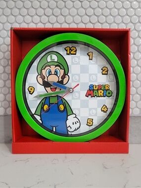 Super Mario Luigi Wall Clock - Green Frame